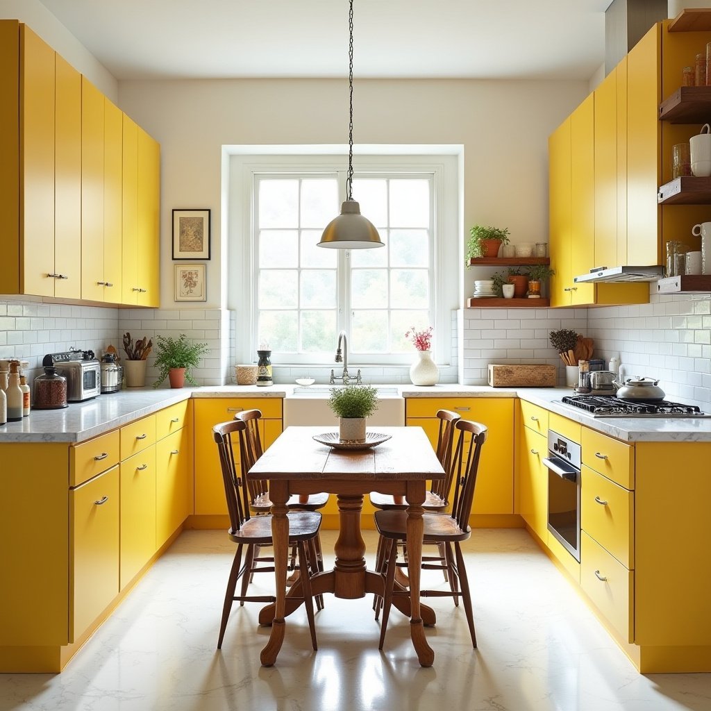 yellow kitchen cabinets 2