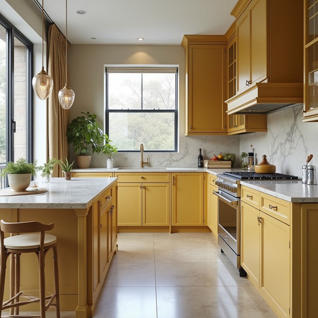 yellow kitchen cabinets 21