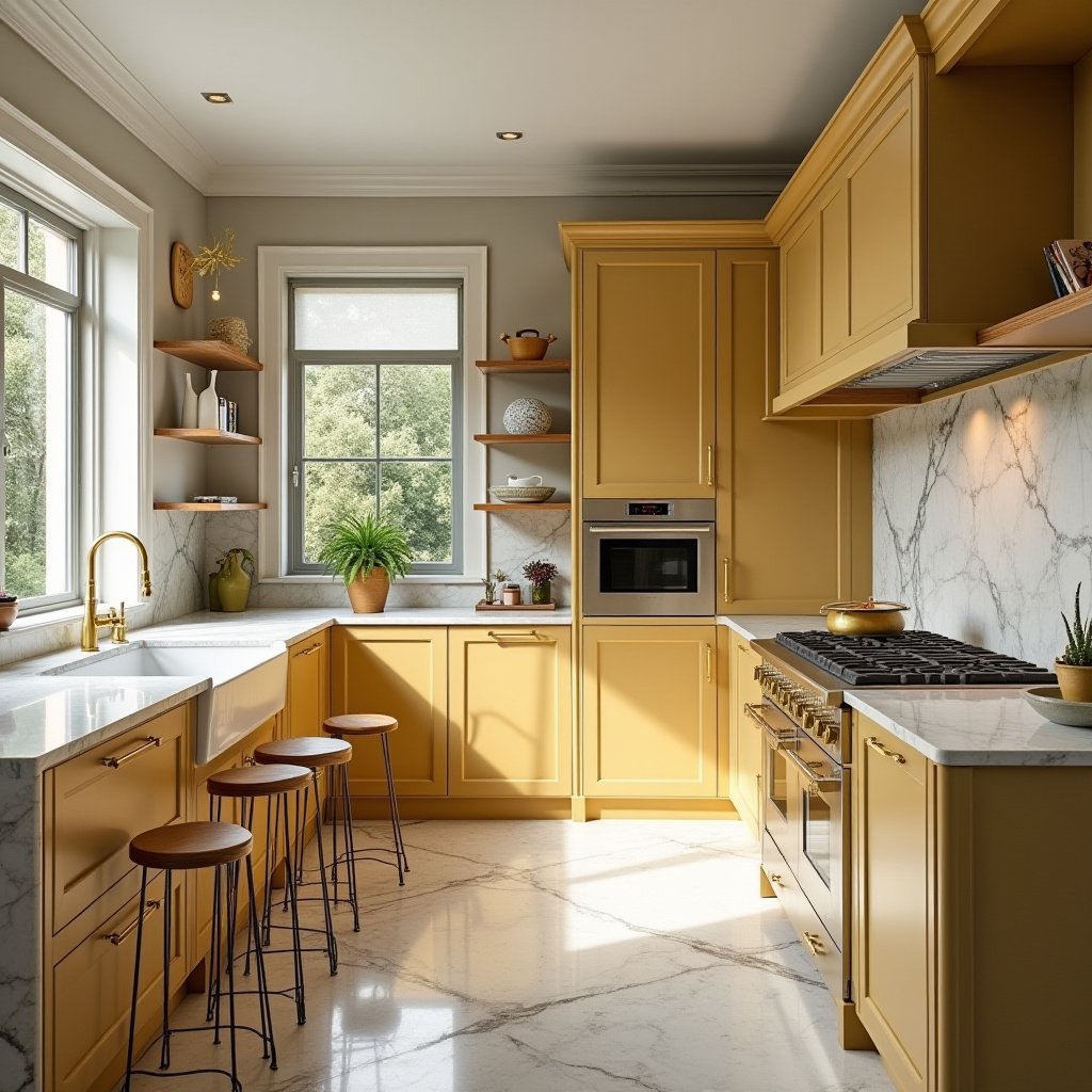 yellow kitchen cabinets 22