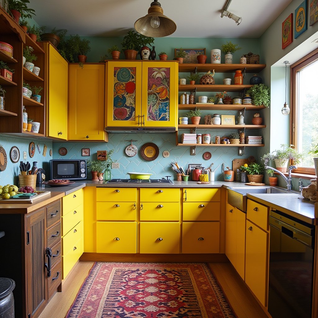 yellow kitchen cabinets 23