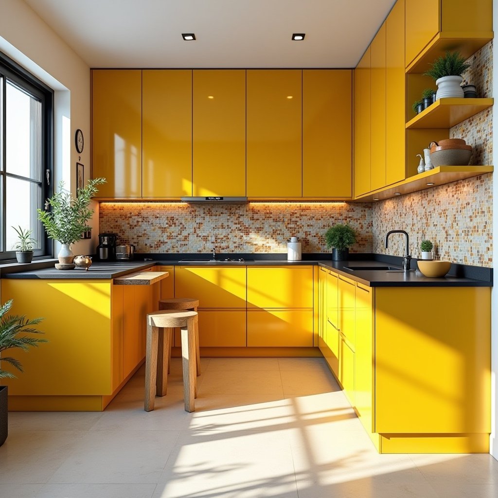 yellow kitchen cabinets 35