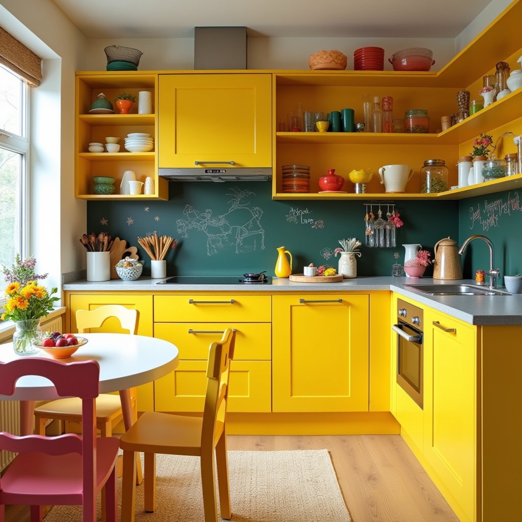 yellow kitchen cabinets 9